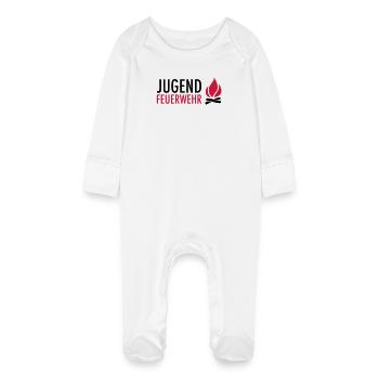 Jeunes sapeurs-pompiers avec flamme - Grenouillère bio avec gants Bébé - blanc - Devant