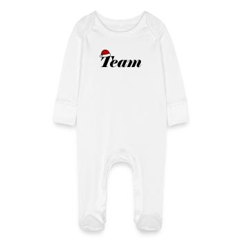 Équipe Chapeau de Noël - Grenouillère bio avec gants Bébé - blanc - Devant