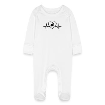 Cymbales de cœur Caisses Grosse Caisse - Grenouillère bio avec gants Bébé - blanc - Devant