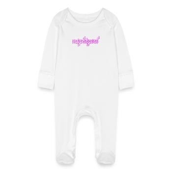 Fille de nuit - Grenouillère bio avec gants Bébé - blanc - Devant