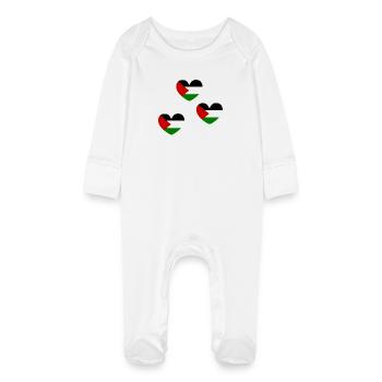 Free palestine - Baby Organic Sleepsuit with Scratch Mitts - white - Front