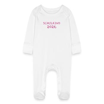 Schoolchild 2026 - Baby Organic Sleepsuit with Scratch Mitts - white - Front