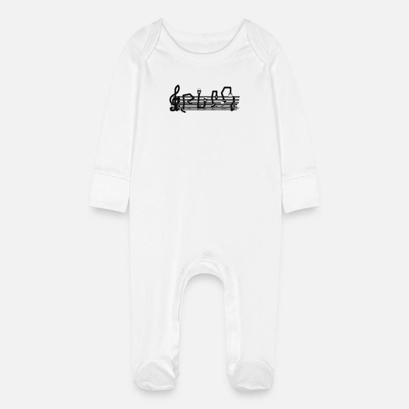 DONNE LA NOTE - Grenouillère bio avec gants Bébé - blanc