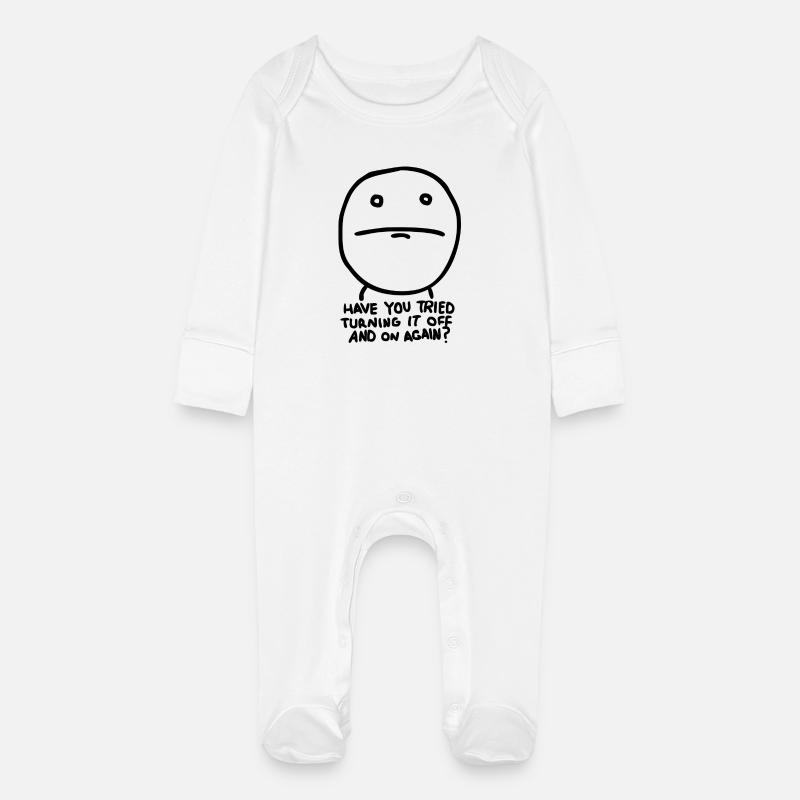 Avez-vous essayé de l'éteindre et rallumer? - Grenouillère bio avec gants Bébé - blanc