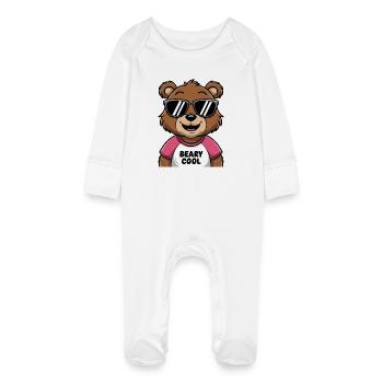 Beary Cool Vibes - Grenouillère bio avec gants Bébé - blanc - Devant