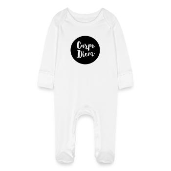 CARPE DIEM - Grenouillère bio avec gants Bébé - blanc - Devant