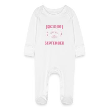 Septembre - anniversaire - princesse 3 - Grenouillère bio avec gants Bébé - blanc - Devant