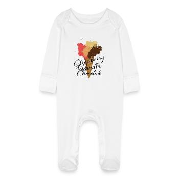 Ice Cream - Baby Bio-Schlafanzug mit Kratzhandschuhen - Weiß - Vorne
