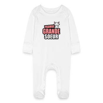 promue grande-soeur - Grenouillère bio avec gants Bébé - blanc - Devant