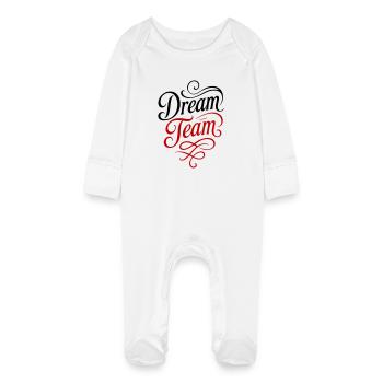 Dream Team - Baby Organic Sleepsuit with Scratch Mitts - white - Front