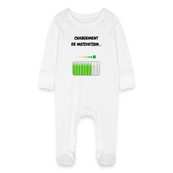 MOTIVIERENDE BELASTUNG - Baby Bio-Schlafanzug mit Kratzhandschuhen - Weiß - Vorne
