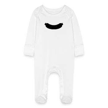 Saucisse - Grenouillère bio avec gants Bébé - blanc - Devant