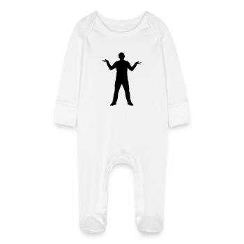 Man - Stupidity - Baby Organic Sleepsuit with Scratch Mitts - white - Front
