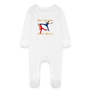 Savate Guerrier - Grenouillère bio avec gants Bébé - blanc - Devant