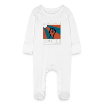 Procrastinators Unite Tomorrow Lazy His Gift - Baby Organic Sleepsuit with Scratch Mitts - white - Front