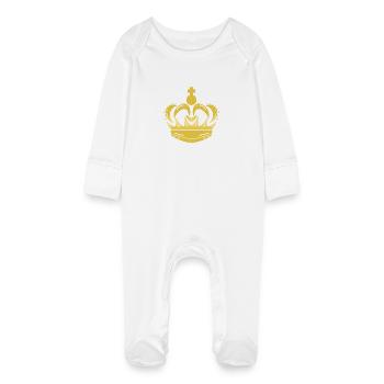 Couronne - Grenouillère bio avec gants Bébé - blanc - Devant