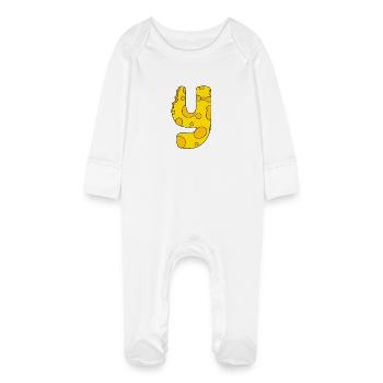 Letter Y - Baby Organic Sleepsuit with Scratch Mitts - white - Front