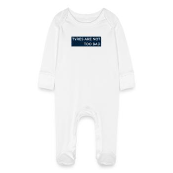 Les pneus ne sont pas trop mauvais - Message radio du sport automobile - Grenouillère bio avec gants Bébé - blanc - Devant