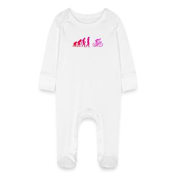 Roadbike artwork for your outfit - Baby Organic Sleepsuit with Scratch Mitts - white - Front