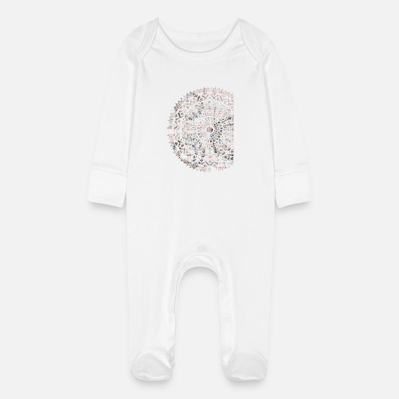 mandala - Grenouillère bio avec gants Bébé - blanc