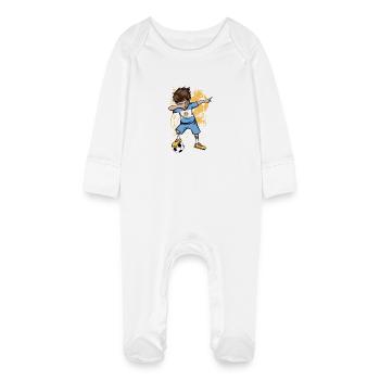 Argentina football national team World Cup - Baby Organic Sleepsuit with Scratch Mitts - white - Front