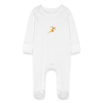 course - Grenouillère bio avec gants Bébé - blanc - Devant