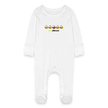 Bee different - Baby Organic Sleepsuit with Scratch Mitts - white - Front