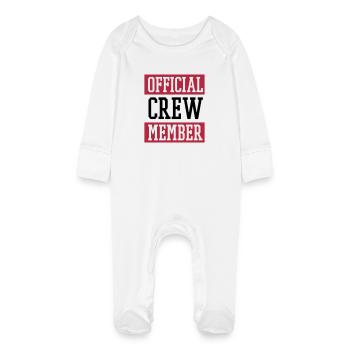 Official Crew Member - Baby Organic Sleepsuit with Scratch Mitts - white - Front