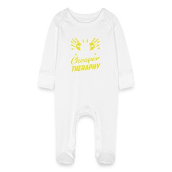 Lustige Handballer Sprüche - Grenouillère bio avec gants Bébé - blanc - Devant