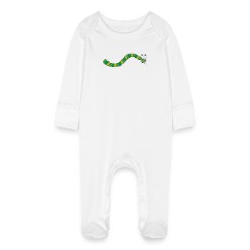 chenille - Grenouillère bio avec gants Bébé - blanc - Devant