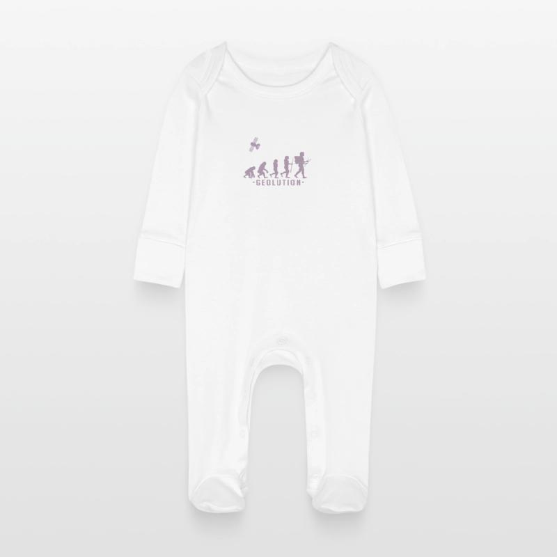 Geocaching evolution Chemise Geolution Grenouillère bio avec gants Bébé