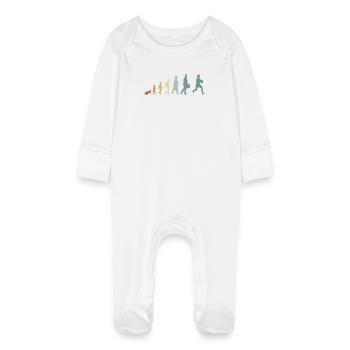 Vintage Rugby Evolution - Baby Organic Sleepsuit with Scratch Mitts - white - Front