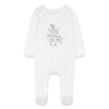 Roses - Grenouillère bio avec gants Bébé - blanc - Devant