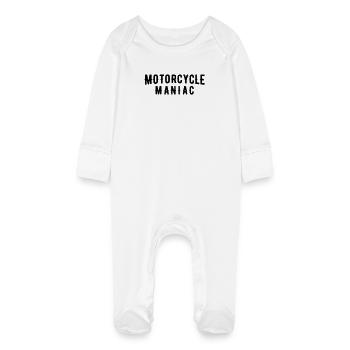 Maniaque de moto - Grenouillère bio avec gants Bébé - blanc - Devant