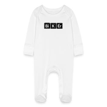 Bi-K Er Biker - Grenouillère bio avec gants Bébé - blanc - Devant