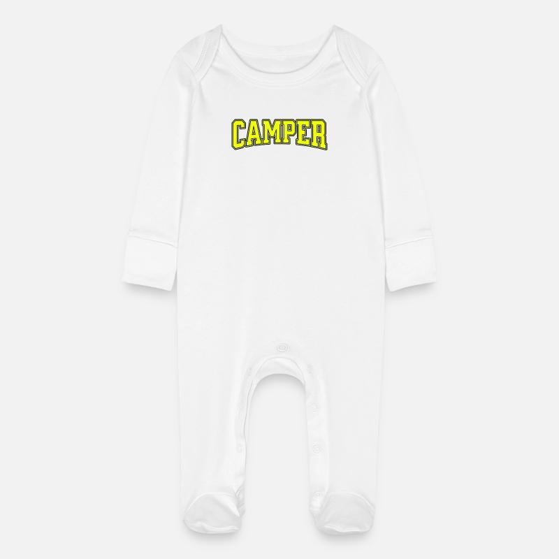 CAMPER Style Rétro Varsity - Grenouillère bio avec gants Bébé - blanc