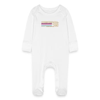 1985 - Baby Organic Sleepsuit with Scratch Mitts - white - Front