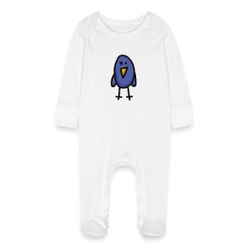 Ulli l'oiseau de Twitter Twitterbird Bird No. 8 - Grenouillère bio avec gants Bébé - blanc - Devant