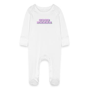 Gutes Karma Retro Pop - Baby Bio-Schlafanzug mit Kratzhandschuhen - Weiß - Vorne