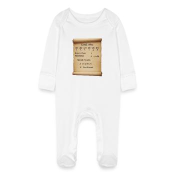 Stufe 1 Orc - Baby Bio-Schlafanzug mit Kratzhandschuhen - Weiß - Vorne