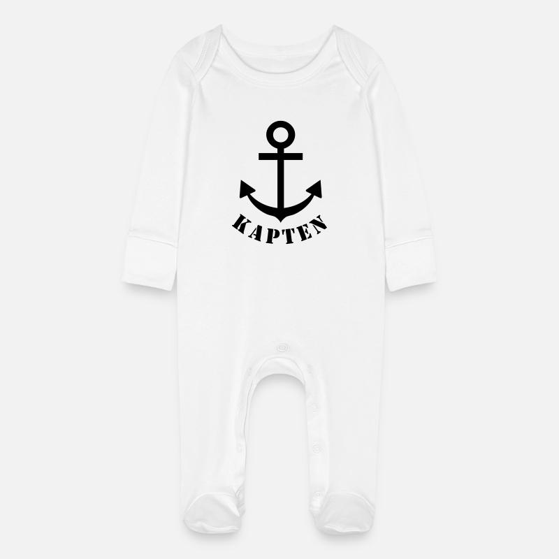 kapten - Grenouillère bio avec gants Bébé - blanc