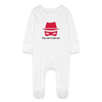 The invisible spy - Baby Organic Sleepsuit with Scratch Mitts - white - Front