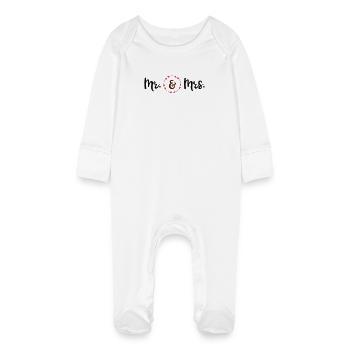 wedding - Baby Organic Sleepsuit with Scratch Mitts - white - Front