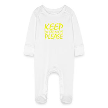 distanciation sociale - Grenouillère bio avec gants Bébé - blanc - Devant