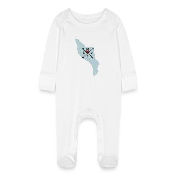 Il d'oléron love toutes directions - Grenouillère bio avec gants Bébé - blanc - Devant