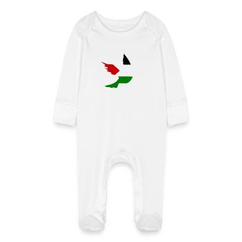 Free palestine - Grenouillère bio avec gants Bébé - blanc - Devant