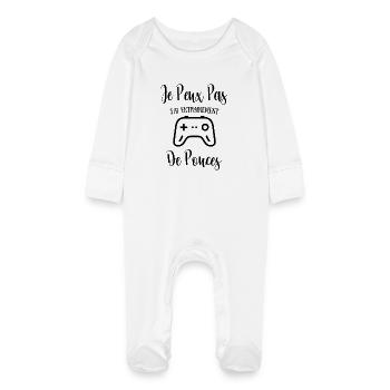 Je Peux Pas J'Ai Entrainement De Pouces - Grenouillère bio avec gants Bébé - blanc - Devant