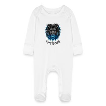 THE KING - Baby Organic Sleepsuit with Scratch Mitts - white - Front