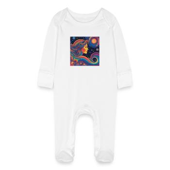 Vierge Astrologie Né Cadeau - Grenouillère bio avec gants Bébé - blanc - Devant