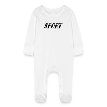 SPORT - Grenouillère bio avec gants Bébé - blanc - Devant
